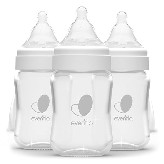 Evenflo Feeding Balance + Wide Neck Glass Bottles - 6oz 3 Pack