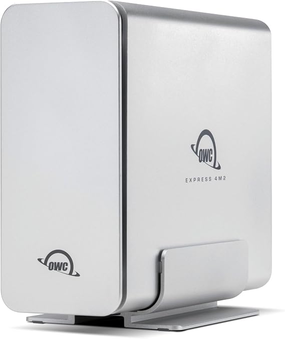 OWC Express 4M2 USB4 kasa, 4 yuvalı NVMe M.2 2230/2242/2280 SSD | 3200 MB/s'ye kadar | RAID 0/1/4/5/10/JBOD | Mac/PC uyumlu | alüminyum | sessiz | USB-C kablosu teslimat kapsamına dahildir |
