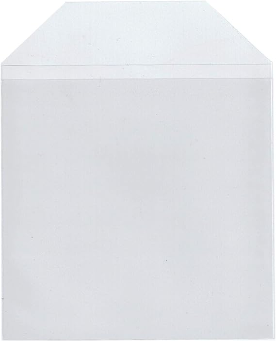 Maxtek 100 Pieces Clear Transparent CPP Plastic CD DVD Sleeves Envelope Holder, 100 Micron Thickness.