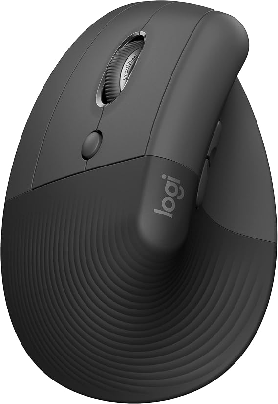 Logitech Lift Left Vertical Ergonomic Mouse Left Handed Wireless Bluetooth Logi Bolt Mouse 4 Buttons Windows/macOS/iPadOS PC/Laptop - Graphite