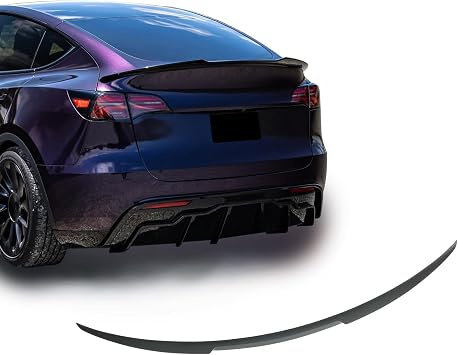 Spoiler for Tesla Model Y for 2020-2025 Wing Rear Spoiler Trunk Tail Rear Trunk Lid,M4 Style Matte Black Performance,Model Y Accessories