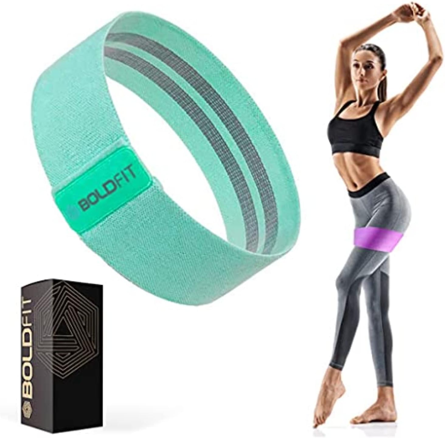 Boldfit Fabric Resistance Band - Loop Hip Band for Women & Men for Hip, Legs, Stretching, Toning Workout. Mini Loop Booty Bands for Glutes, Squats Exercise Usable in-Home & Gym