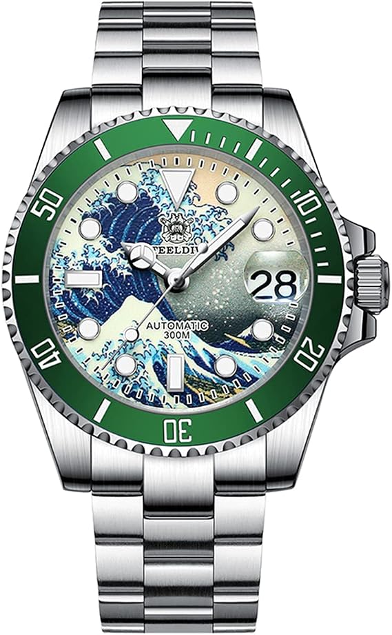 STEELDIVE SD1953J NH35 Automatic Watch 300m Diver Mechanical Watch Luxury Sapphire Crystal Full Luminous Kanagawa Surf Men Watch, color 2,