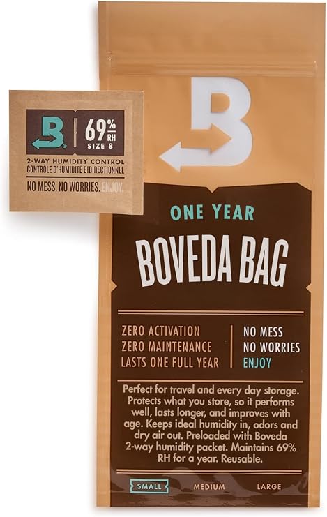 Boveda-Purolar için | Küçük Neme Çanta |% 69 RH Nem Kontrol Paketi ile Önceden yüklenmiş | 3-5 purolar için Puro Depolama | 1-Count