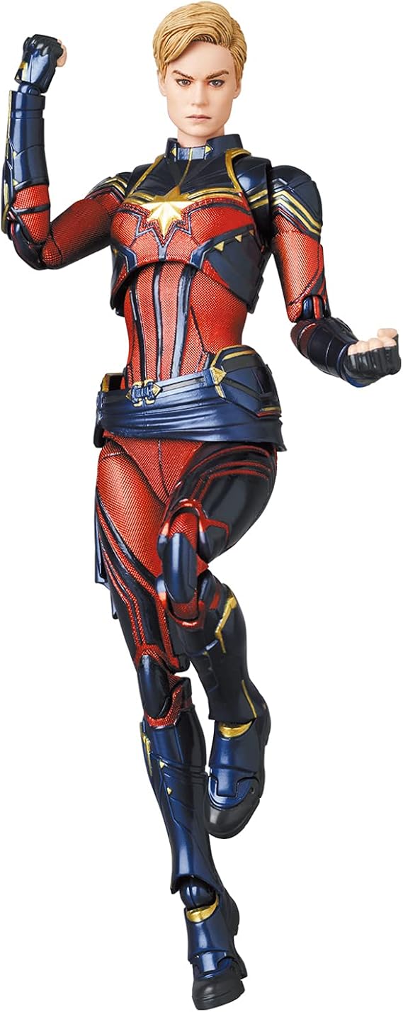 MAFEX No. 163 Captain Marvel Endgame Version, Total Height Approx. 5.9 inches (150 mm), Painted Action Figure