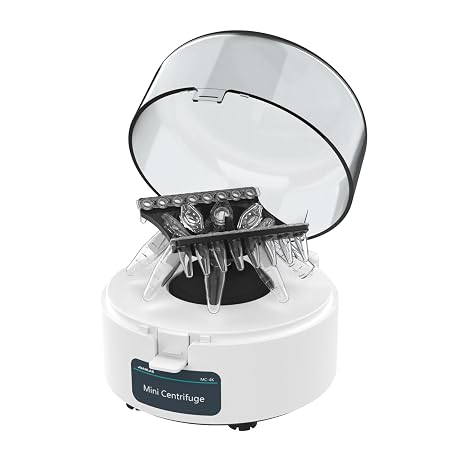 Mini Centrifuge Machine 4000RPM 0.2ml/1.5ml/2ml with 2-in1 Rotor Portable Lab Equipment Microcentrifuge Machine