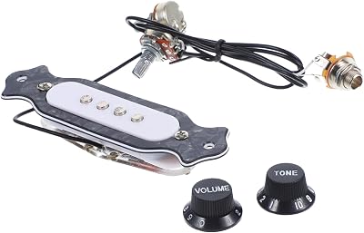 Black 4-String Electric Cigar Box Guitar Magnetic Soundhole Pickup with Volume Tone Control Knob GMB333 Compatible with Acoustic Instruments Random Color