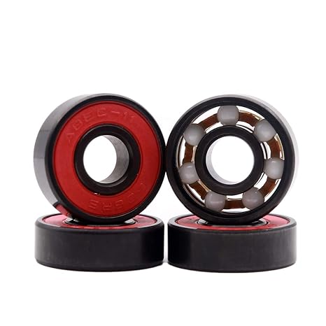 Z-First High Speed 608RS Hybrid Black Ceramic Bearings for Longboard, Inline Skates, Skateboard, Scooters, Skateboard and More (Pack of 4, White)