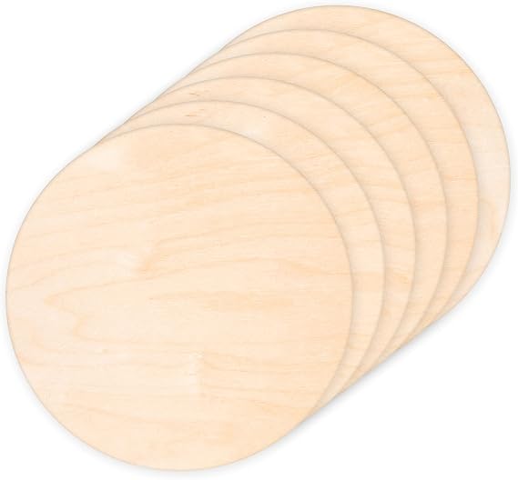 6 Pack 14 Inch Wood Rounds Circles for Crafts, Unfinished Wood Circles Wood Sign Blank, Wooden Discs for DIY Crafts, Door Hangers and Christmas Decoration