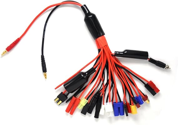 Padrasey RC Lipo Battery Charger Adapter Connector Splitter Wire,19 in 1 Octopus Convert Cable to 4.0mm Banana Plug Lead Cable for XT60, EC3, EC5, HXT4MM, Tamiya, JST, T-Dean, TRX, Futaba