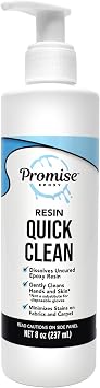 Promise Epoxy Resin Quick Clean Remover 8 oz - Ideal for Removing Uncured Resin, Cleaning Work Surfaces, Tools & Mold Cleaner with Eco-Friendly Formula Perfect for Cleaning Tools