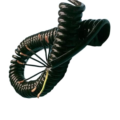 Spiral Telescopic Spring Coiled Cable Wire, 8 Cores 1mm Square Spring Wire 17 AWG Spiral Power Wire Pure Copper Sheath Telescopic Wire(Stretch 6 Meters)