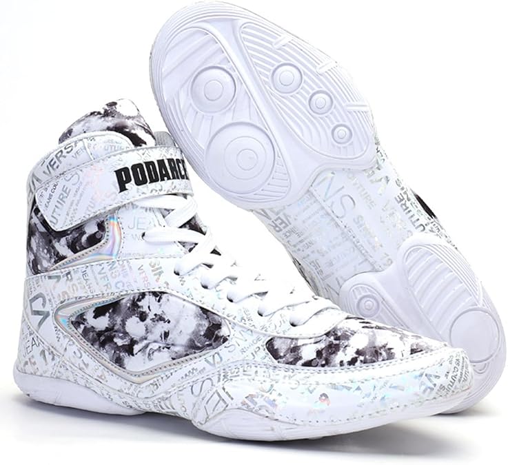 Boxing Shoes Men's, Adults High Top Professional Wrestling Boots, Rubber Sole, Indoor Non-Slip Lightweight Gym MMA Training Boots