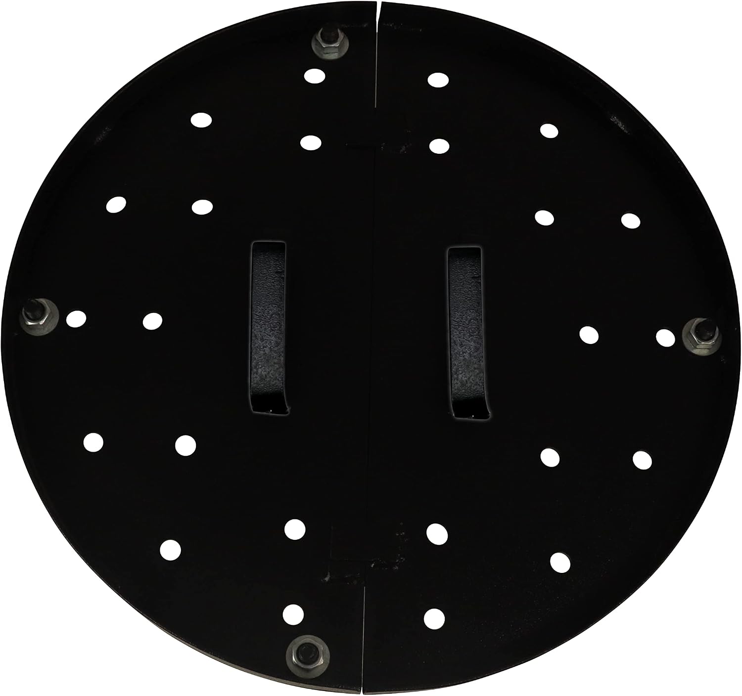 FEBTECH - 18 Inch Round Mild Steel Baffle Burner Plate - Pack of 2 - Black - With Detachable Legs - For Charcoal, Clay, Gas, Propane Tandoor Oven