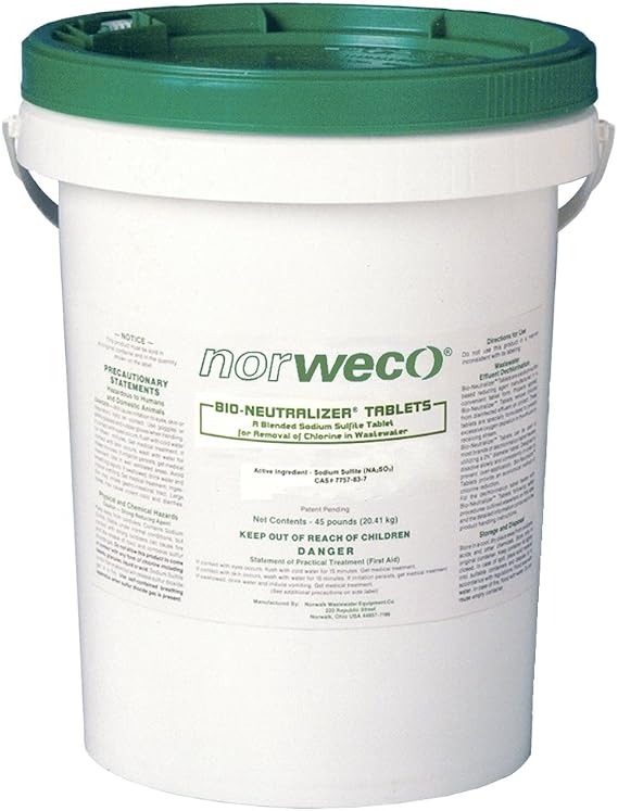 Norweco Bio-Neutralizer Tablets - 45lb - Dechlorination Tablets - 35% Sodium Sulfite