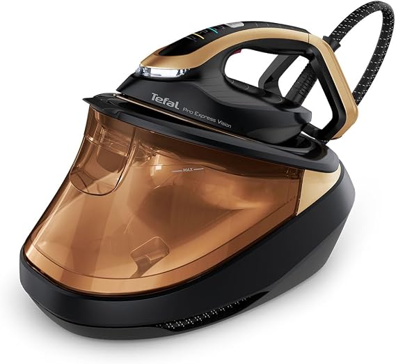 Tefal Pro Express Vision Steam Generator Iron, 9 Bar, Black and Gold