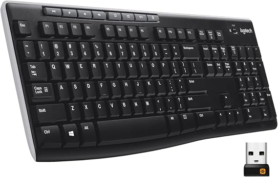 Logitech K270 Full Size Wireless Keyboard for Windows - Black
