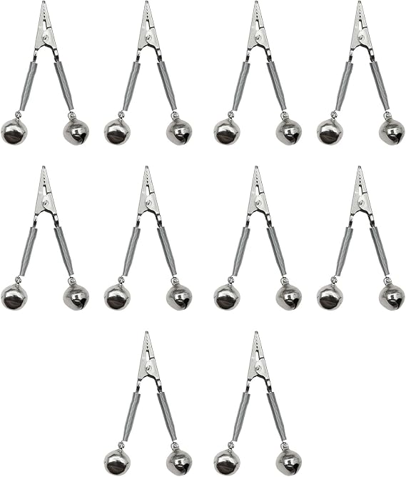 10 PCS Fishing Bells Alligator Clip Fishing Rod Alarm Bell Fishing Bells for Rods Clip for All Kinds of Sea Poles