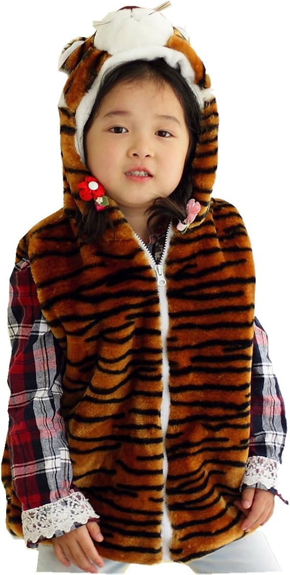 Unisex Kids Animal Vest Hooded Cosplay Costume