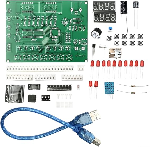 Smart Temperature Humidity Control System, 1 Kit DIY Electronic Assembly with Digital Display and LED Indicators for Educational Training Projects