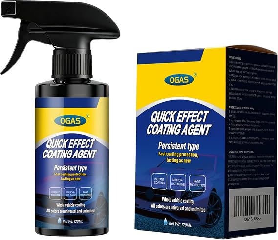 Ceramic Car Coating Spray, 3-in-1 Quick Wax & Polish, Hydrophobic Shine & Paint Protection, 4 oz