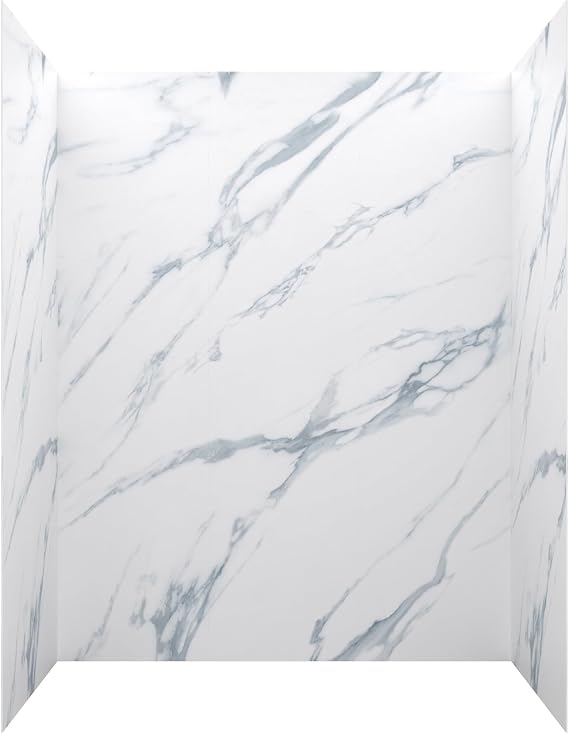 Miseno MSW786032 ReadySet 60" X 32" X 78" Five Panel Alcove Shower Wall Kit - Carrara White