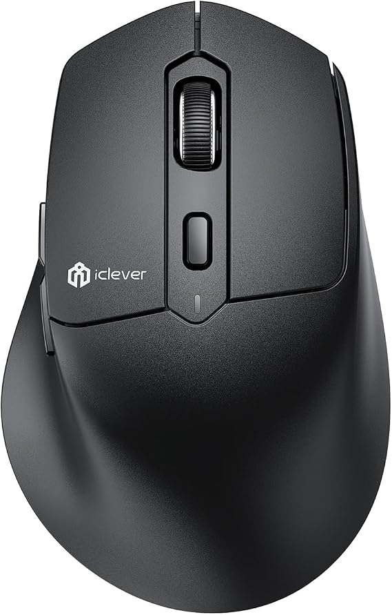 iClever MD360 Bluetooth Mouse for Laptop, Multi-Device Wireless Mouse (Bluetooth & 2.4G) with Mouse Jiggler, Rechargeable, 4 DPI Adjustable, 6 Buttons, Ergonomic, Compatible with Windows, macOS, iPad