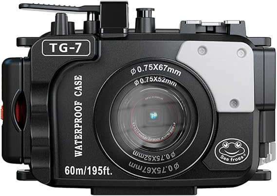 Sea Frog Waterproof Housing Case Underwater Diving for 195ft/60M OM System TG-7 Camera Housing + Red Filter HZB-TG7-BLACK