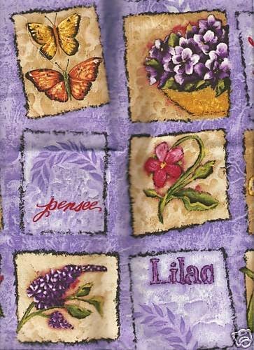 Fat Quarter Flowers & Butterflies Cotton Quilting Fabric - 50cm x 55cm