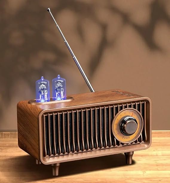 Coverzone New Generation Radio USB SD FM Aux Bluetooth Jukebox Rechargeable B9 Dark Brown (B9 - Brown) with Retro Nostalgic Look