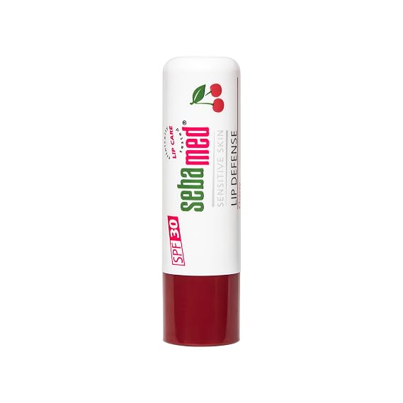 Sebamed Lip defense 4.8gm, Cherry | SPF 30 |Lip balm for Dry & Chapped lips with natual oil & Vitamin E | UV protection | Dermatologically tested