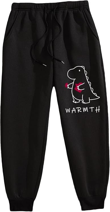 COZYEASE Men's Letter Graphic Print Sweatpants Drawstring Waist Slant Pocket Casual Pants