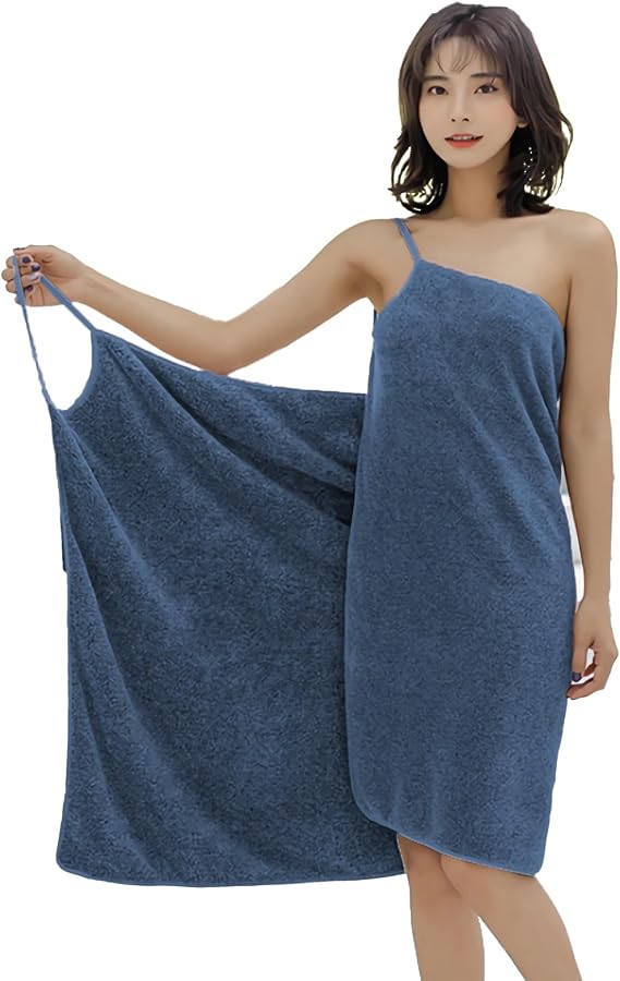 Bath Wrap Towel Women Bathrobe Wrap For Spa/Shower/Sauna/Beach/Hotel/Gym Sling Bath Dress Towels Wrap Super Absorbent Bath Robe Sarong Towel Shower Skirt Towelling Robe Cover-Up