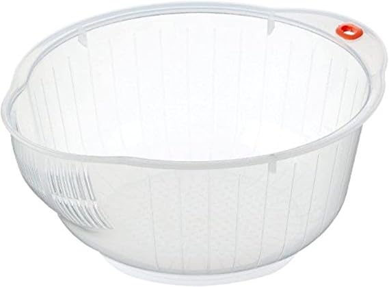 Inomata Plastic Japanese Rice Washing Bowl with Strainer, 2 quart | Strainer