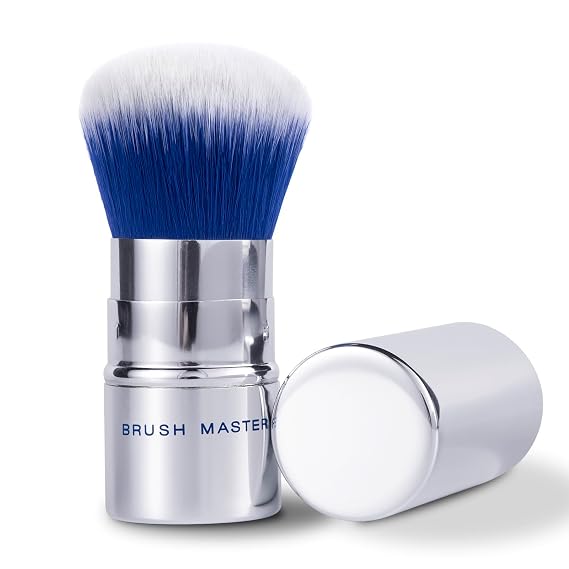 Retractable Kabuki Makeup Brush Travel Powder Brush for Foundation, Blush, Bronzer, Concealer, Portable Brush w/Cover...
