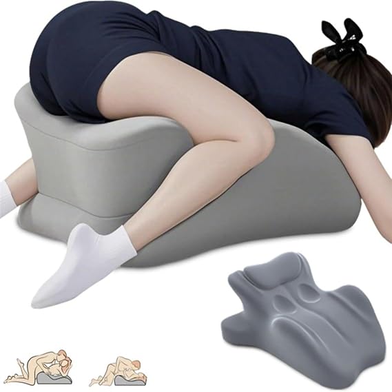 Sweet Spot Pillow for Couples Ergonomic 27 Angle Memory Foam Support for Intimacy, Spine & Waist, Waterproof Rebounded Wedge for All Sleeping Positions(Gray)