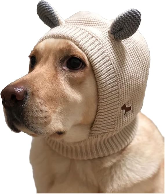 PetPhindU Plush Winter Dog Hat Hat Winter Warm Hat Knitting Wool Autumn Windproof Dog Hat for Large Dogs Collar Rabbit Ears