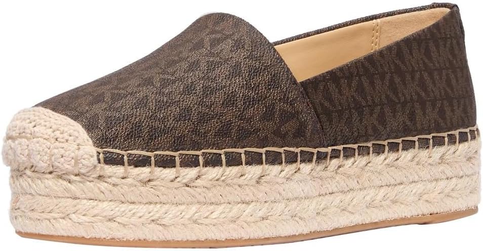 Michael Kors Womens Lynn Espadrille Ballet Flat, Brown, 9 Inch