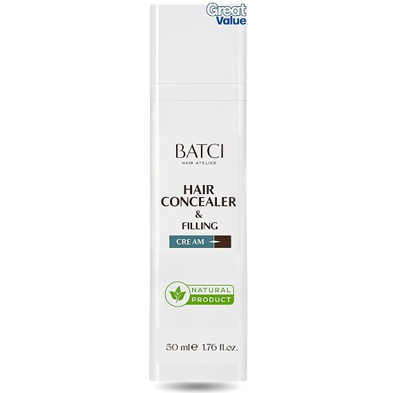 Batc Hair Concealer & Filling Cream for Bald Spots & Thinning Hair Waterproof, Sweat-Proof Scalp Coverage Natural Root Touch-Up Cream for Men & Women 1.69 Fl Oz 50 ml