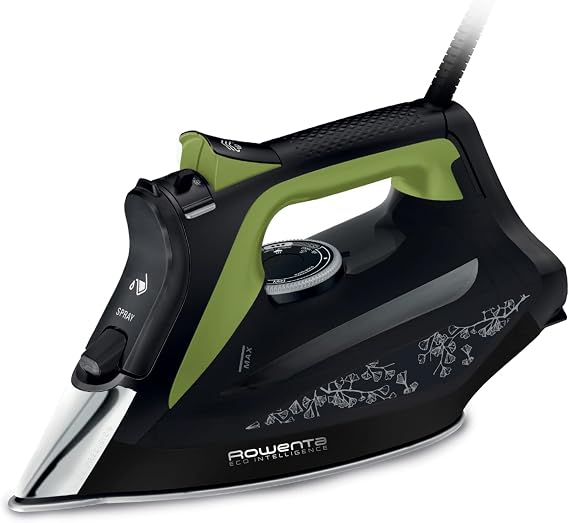 Rowenta Eco Intelligence DW6330D1 Steam Iron, Optimum Steam Distribution, 2500 W, Fast Warm-up Time, 1 L, Black/Green
