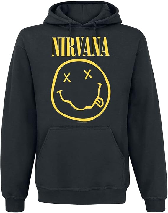 Nirvana Men's Yellow Smiley Hooded Sweatshirt