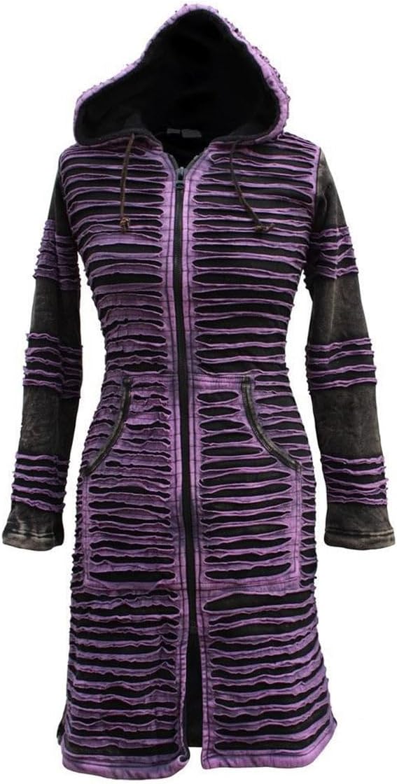 Shopoholic Fashion Womens Stonewashed Boho Hippie Gothic Long Jacket