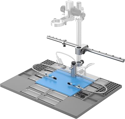 Digital Microscope Plus Extension Base and Soldering Tools Kit for 3 Lens Digital Microscope 13 Boom Arm Stand, Soldering Mat Helping Hands for Electronics Repair LM246MS, LM249MS,LM249ES