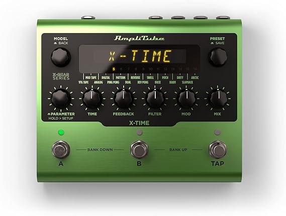 IK Multimedia AmpliTube X-TIME Delay pedal, All-new, audiophile delay algorithms, from tape to bucket to crystal-clear