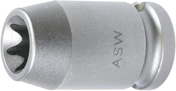 ASW 72134 Impact Hex Socket for Torx E18, Silver, 1/2-Inch