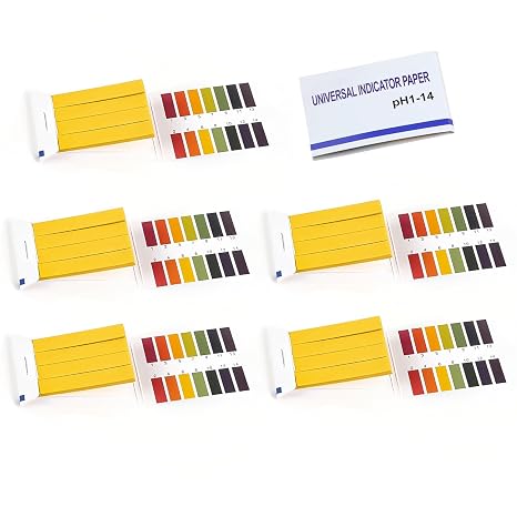 Ph Test Strips 5packs(400 Strips) Universal Indicator Paper Litmus Paper Ph 1-14 Testing Strips Kit for Drinking Water Soil Saliva Cosmetic Fish Tank Pet Food ＆ Diet