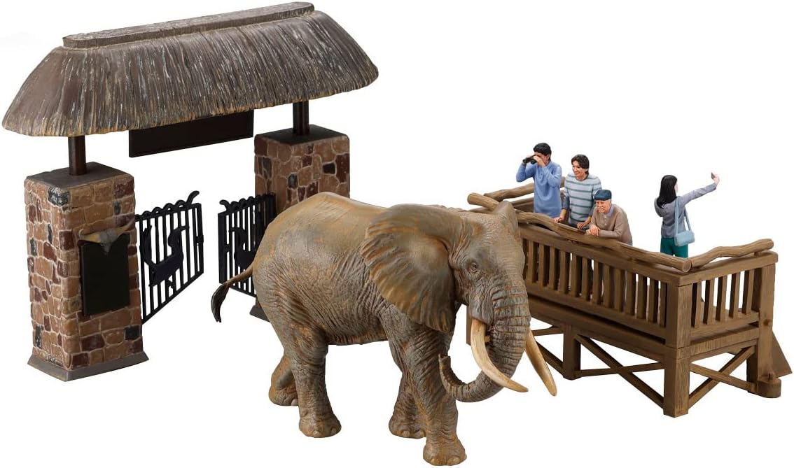 KAIYODO ARTPLA Tourists and African Elephants Set