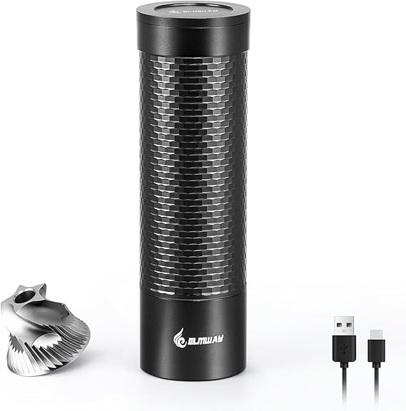 Honeycomb Portable Electric Coffee Grinder, 5-Star Stainless Steel Burr, Metal Body, One-Touch Auto-Stop, with Travel Case for Espresso, Moka Pot, Pour Over & French Press, Black