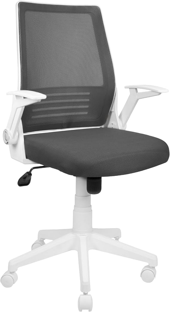 White Folding Sleeve Work Chair | Luma Office And Computer Chair (Anthracite Fabric - White)