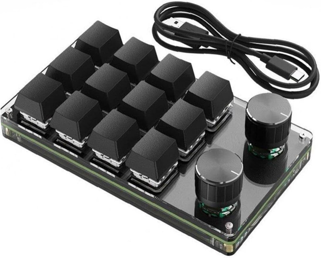 Gaming Keyboard Programmable Keyboard 2 Knobs Usb Mini Mechanical Keypad Osu Hid Portable One Hy Programmable Keypad